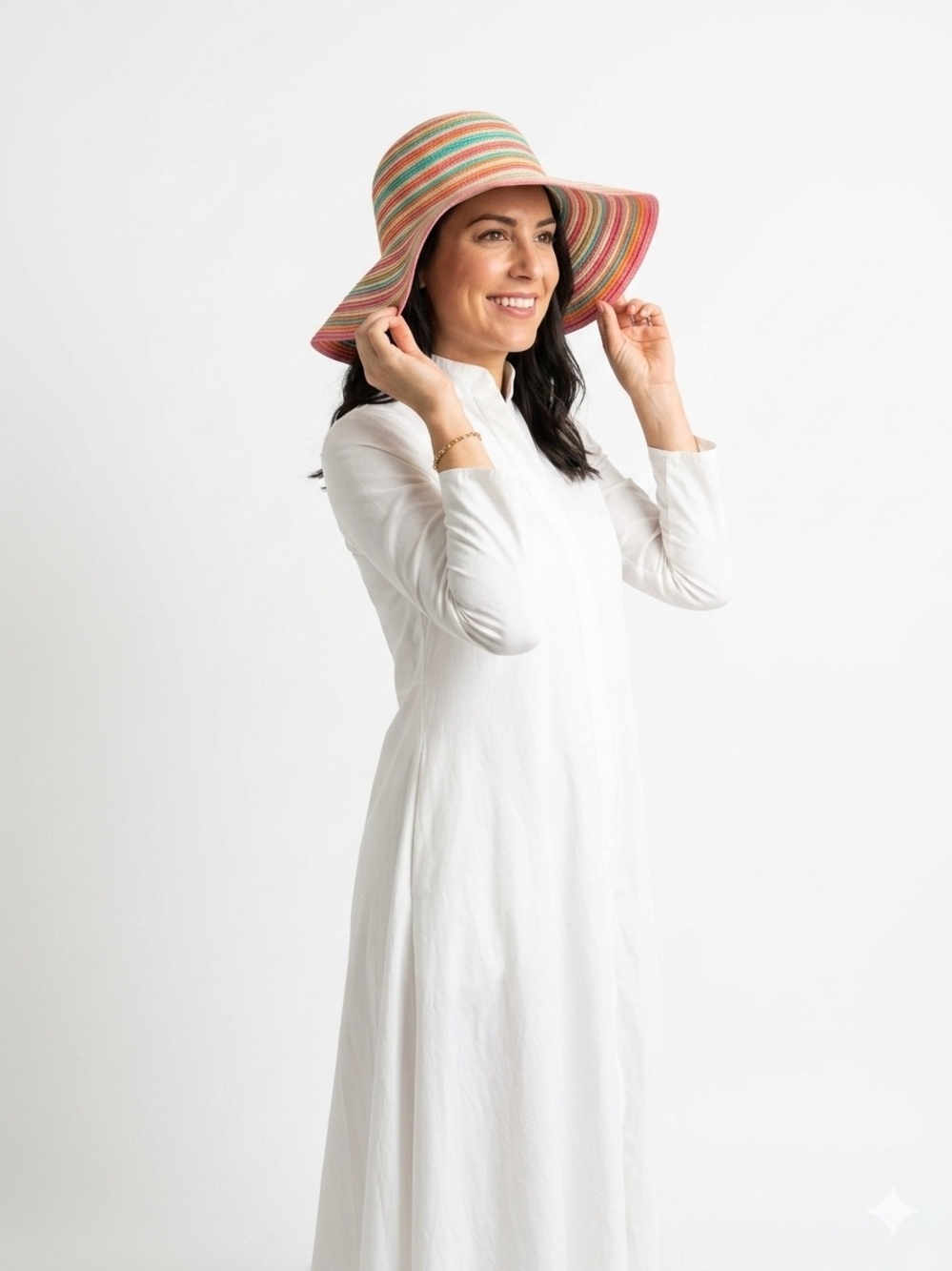 Colorful Wide Paper Brim Sun Hat